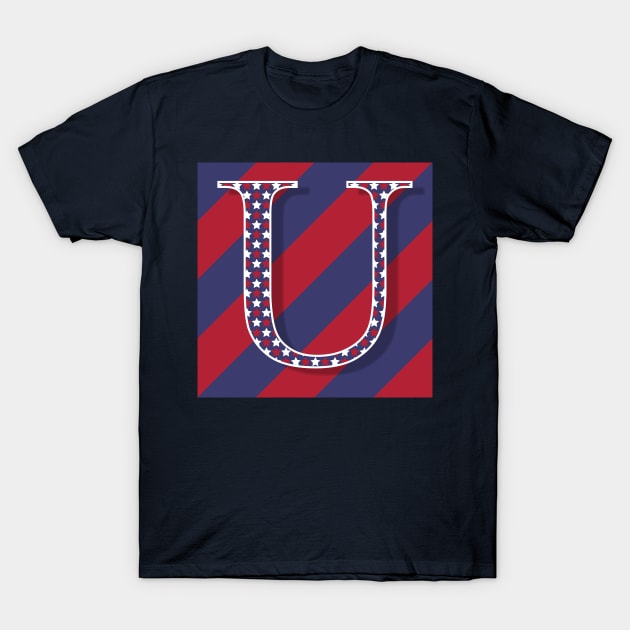 Old Glory Letter U T-Shirt by ArtticArlo